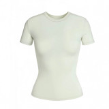 top T-shirt short sleeve stretch slim fit Kylie style ribbed pure cotton crew neck base shirt