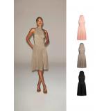 MILKY SHEER high-neck sleeveless pleated dress, slim fit, pure and alluring hot girl style