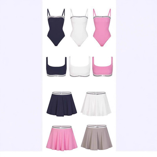 Nanyou celebrity style in stock ·s set: Logo tennis camisole bodysuit and short irt