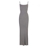 same style sexy ribbed camisole dress for women, backless, slimming, bodycon long dress