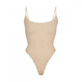blogger's same style FITS EVERYBODY lace-trimmed camisole bodysuit