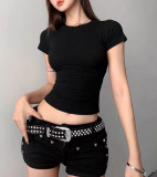 Celebrity Style: 's Cotton Jersey Short Sleeve Top for a Perfect Figure, High Quality