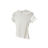 women's clothing wholesale im solid color round neck short sleeve T-shirt for women 24 summer new casual slim-fit style