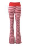 New fashion striped zip-up tube top casual relaxed slim-fit long pants comfortable simple set