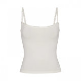 -style stretch cotton camisole with letter logo print, suitable for layering
