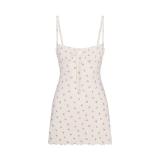 -style European and American sexy LOGO POINTELLE Valentine's Day floral hollow-out cotton set