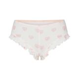 Valentine's Day limited edition heart logo hollow-out cotton short-sleeve shorts set dress suspender pants