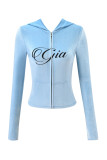 New fashion solid color zip-up hooded jacket casual relaxed slim-fit pants comfortable simple suit