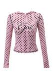 Slim-fit hooded zip-up short jacket and shorts set with letter print and contrast stitching