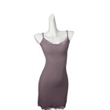 New   Valentine's Day cherry blossom pink lace bodycon sexy hot girl camisole dress