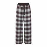 OVERSIZED DOUBLE WAISTBAND plaid loose casual shirt jacket double-waisted long pants