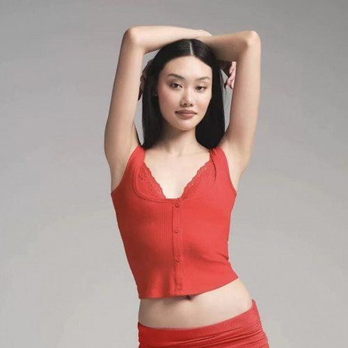 Valentine's Day SOFT LOUNGE LACE sexy lace faux two-piece spliced camisole top