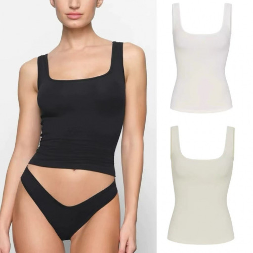 style stretchy tight-fitting cotton U-neck camisole for women, slimming top