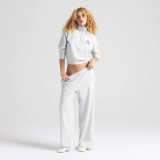 retro American-style pullover sweatshirt and straight-leg pants LIGHTWEIGHT FLEECE