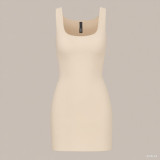 *s*k*  bodycon pink ribbed slip dress sleeveless U-neck tank dress mint green