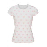 Valentine's Day limited edition heart logo hollow-out cotton short-sleeve shorts set dress suspender pants