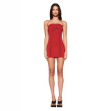 New basic thin stretchy printed letter print slim-fit sleeveless tube top dress