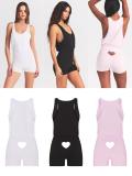 Valentine's Day limited edition pink heart cutout short-sleeve T-shirt and long pants jumpsuit