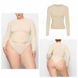 [Bestseller] Ski*m*s Fits Everybody Classic Slim-Fit Nylon Long-Sleeve Women's Tight-Fitting Top