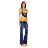 Corduroy patchwork denim halter corset TOMMIE jeans
