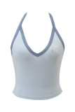 BLARE V-NECK TANK American-style color-blocking sexy sports camisole