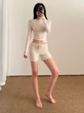 -style modal ribbed boxer shorts, summer thin loose casual home pants for women