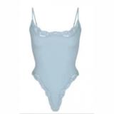 blogger's same style FITS EVERYBODY lace-trimmed camisole bodysuit