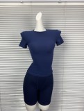 Niche brand Jinjie now offers the * ribbed short-sleeve -style cotton rib shapewear top sports T-shirt