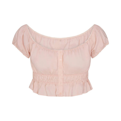 Summer New Hot Girl Square Neck Puff Sleeve Slim Fit Camisole Top Casual Versatile Short Skirt Set