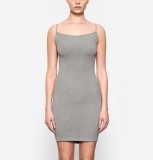 [In stock]!S-kims short ribbed fabric stretchy slim-fit sexy bodycon slip dress