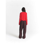 Christmas limited edition pajama set, long-sleeved and long-pants loungewear set, drawstring straight-leg casual pants
