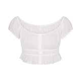 Summer New Hot Girl Square Neck Puff Sleeve Slim Fit Camisole Top Casual Versatile Short Skirt Set
