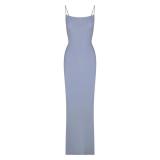 same style sexy ribbed camisole dress for women, backless, slimming, bodycon long dress