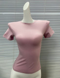 Celebrity Style: 's Cotton Jersey Short Sleeve Top for a Perfect Figure, High Quality