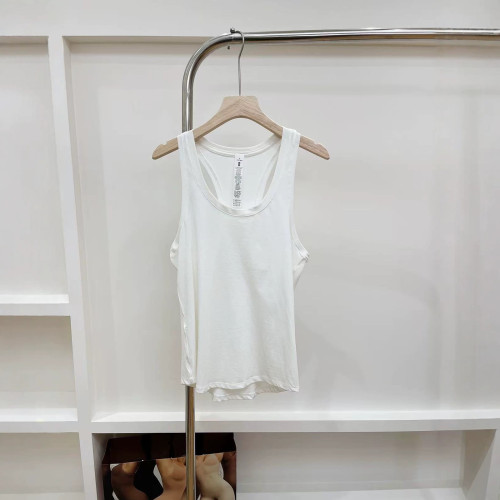 -style U-neck ribbed tank top, slim-fit solid color, suitable for both inner and outer wear, sports crop top