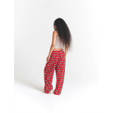Christmas limited edition sweet and cute cartoon casual long pants with suspenders, suitable for wearing outside as loungewear set