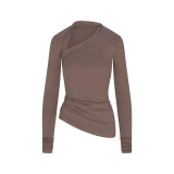 CLOUD ASYMMETRIC LONG SLEEVE TOP asymmetric long sleeve set