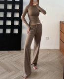 High-quality   COTTON JERSEY soft cotton loose straight drawstring pants