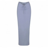 -style European and American pleated design women's high-waisted slimming mid-length pencil irt