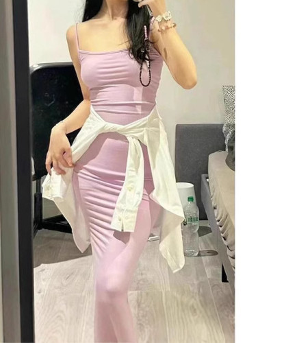 Niche *  sexy and alluring hot girl dress, slim-fit, figure-flattering, strapless long dress with a high-end feel and body-hugging design