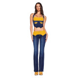 Corduroy patchwork denim halter corset TOMMIE jeans