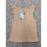 U-neck ribbed camisole European and American slim-fit solid color inner layer outerwear sports crop top