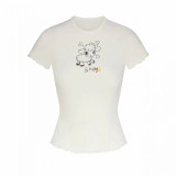 Easter limited edition lamb print graffiti lace T-shirt and pants set