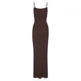 same style sexy ribbed camisole dress for women, backless, slimming, bodycon long dress