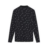same style   women's loose cotton long-sleeve T-shirt, boyfriend style, comfortable silhouette with dropped shoulders