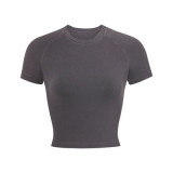 alternative basic sports cotton T-shirt, cropped short-sleeved top