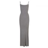 same style sexy ribbed camisole dress for women, backless, slimming, bodycon long dress
