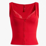 Valentine's Day SOFT LOUNGE LACE sexy lace faux two-piece spliced camisole top