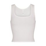 U-neck ribbed camisole European and American slim-fit solid color inner layer outerwear sports crop top