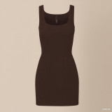 *s*k*  bodycon pink ribbed slip dress sleeveless U-neck tank dress mint green